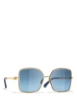 CHANEL Square Sunglasses CH4288Q, Gold/Blue Gradient, Gold/Blue Gradient