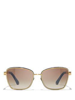CHANEL Square Sunglasses CH4289Q, Gold - view 2, Gold