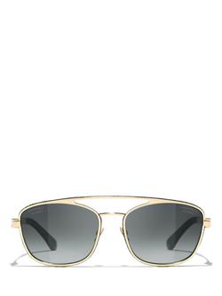 CHANEL Square Sunglasses CH4290Q, Gold/Grey Gradient - view 2, Gold/Grey Gradient