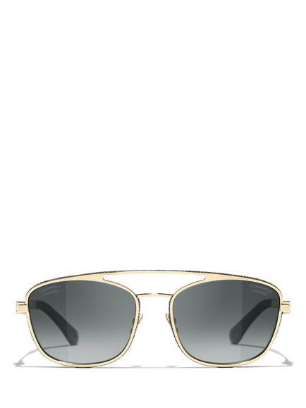 CHANEL Square Sunglasses CH4290Q, Gold/Grey Gradient - view 2, Gold/Grey Gradient