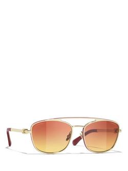 CHANEL Square Sunglasses CH4290Q, Gold/Orange Gradient, Gold/Orange Gradient