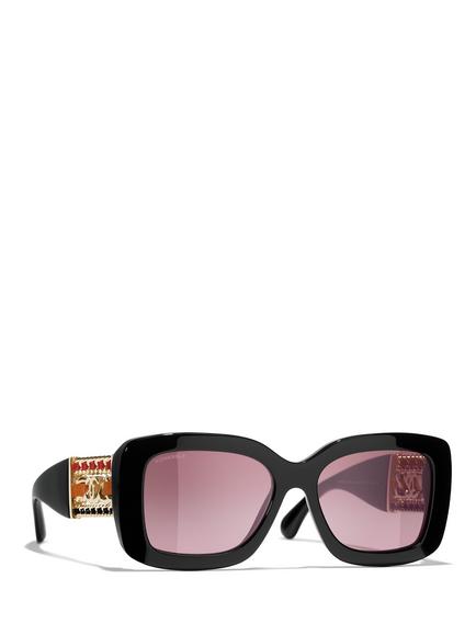 CHANEL Square Sunglasses CH5535Q, Black/Bordeaux Gradient, Black/Bordeaux Gradient
