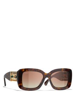 CHANEL Rectangular Sunglasses CH5535Q, Havana/Brown Gradient, Havana/Brown Gradient