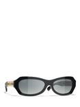 CHANEL Oval Sunglasses CH5537Q, Black/Grey Gradient