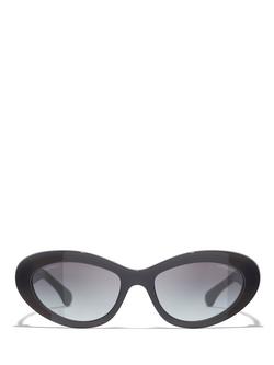 CHANEL Oval Sunglasses CH5538Q, Grey - view 2, Grey