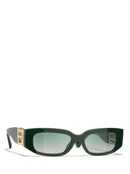 CHANEL Rectangular Sunglasses CH55441, Red, Red