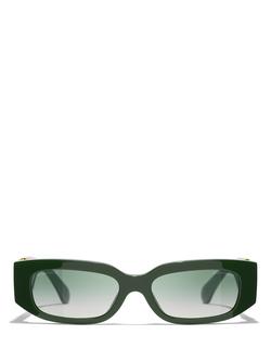 CHANEL Rectangular Sunglasses CH55441, Red - view 2, Red