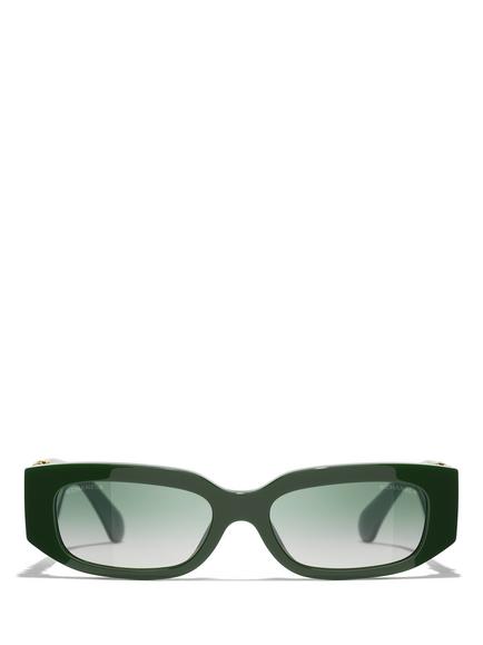 CHANEL Rectangular Sunglasses CH55441, Red - view 2, Red