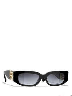 CHANEL Rectangular Sunglasses CH5544C, Black/Grey Gradient, Black/Grey Gradient