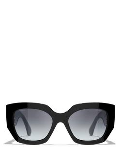 CHANEL Cat's Eye Sunglasses CH5545C, Black - view 2, Black