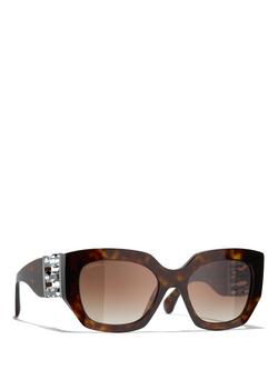 CHANEL Cat's Eye Sunglasses CH5545C, Dark Havana, Dark Havana