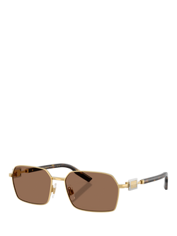 Dolce & Gabbana DG2316 Men's Rectangular Sunglasses, Gold/Brown