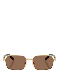 Dolce & Gabbana DG2316 Men's Rectangular Sunglasses - view 2, Gold/Brown