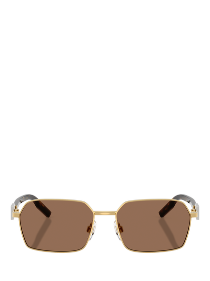 Dolce & Gabbana DG2316 Men's Rectangular Sunglasses - view 2, Gold/Brown