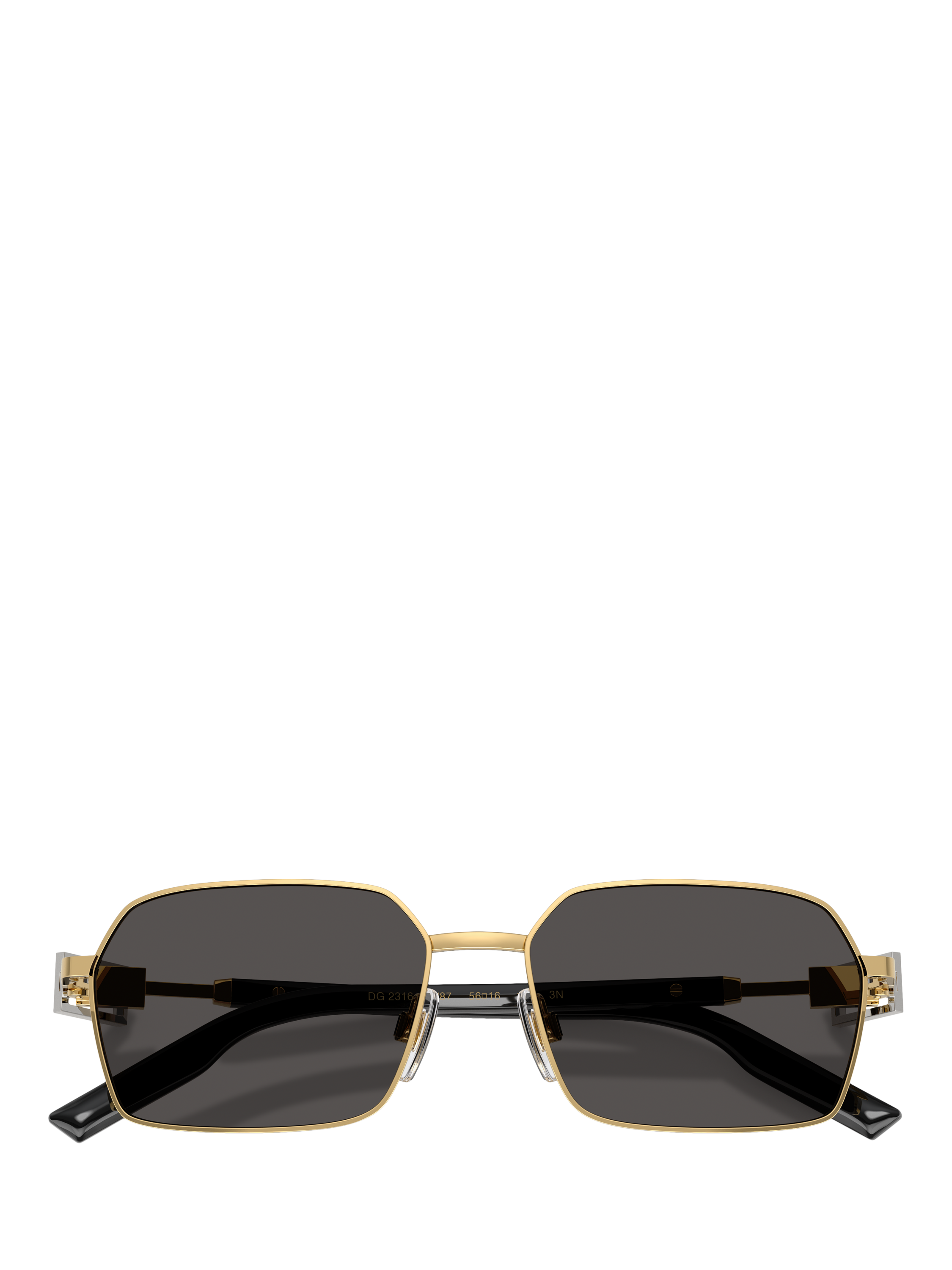 Product image 5 of 5, which shows Dolce & Gabbana DG2316 Men's Rectangular Sunglasses, Gold/Grey