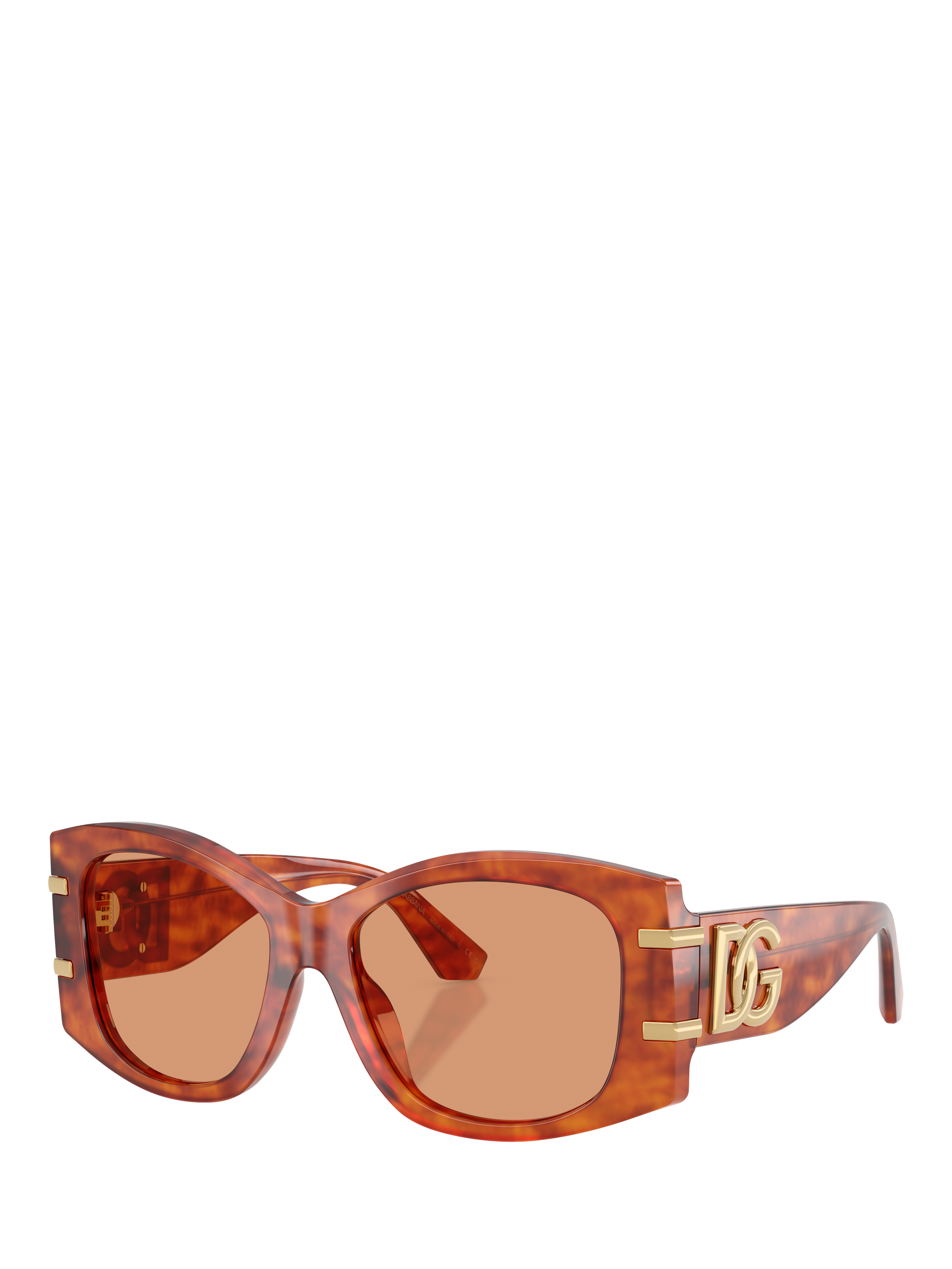 Product image 1 of 5, which shows Dolce & Gabbana DG4501 Women's Butterfly Sunglasses, Light Brown/Brown