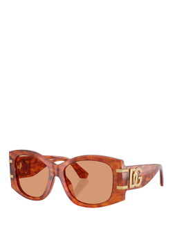 Dolce & Gabbana DG4501 Women's Butterfly Sunglasses, Light Brown/Brown, Light Brown/Brown