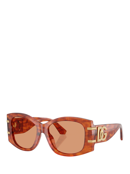 Dolce & Gabbana DG4501 Women's Butterfly Sunglasses, Light Brown/Brown, Light Brown/Brown