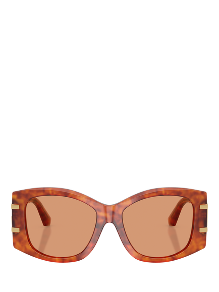 Dolce & Gabbana DG4501 Women's Butterfly Sunglasses, Light Brown/Brown - view 2, Light Brown/Brown