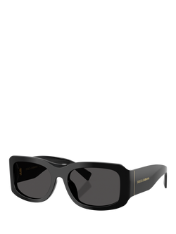 Dolce & Gabbana DG4503 Men's Rectangular Sunglasses, Black, Black