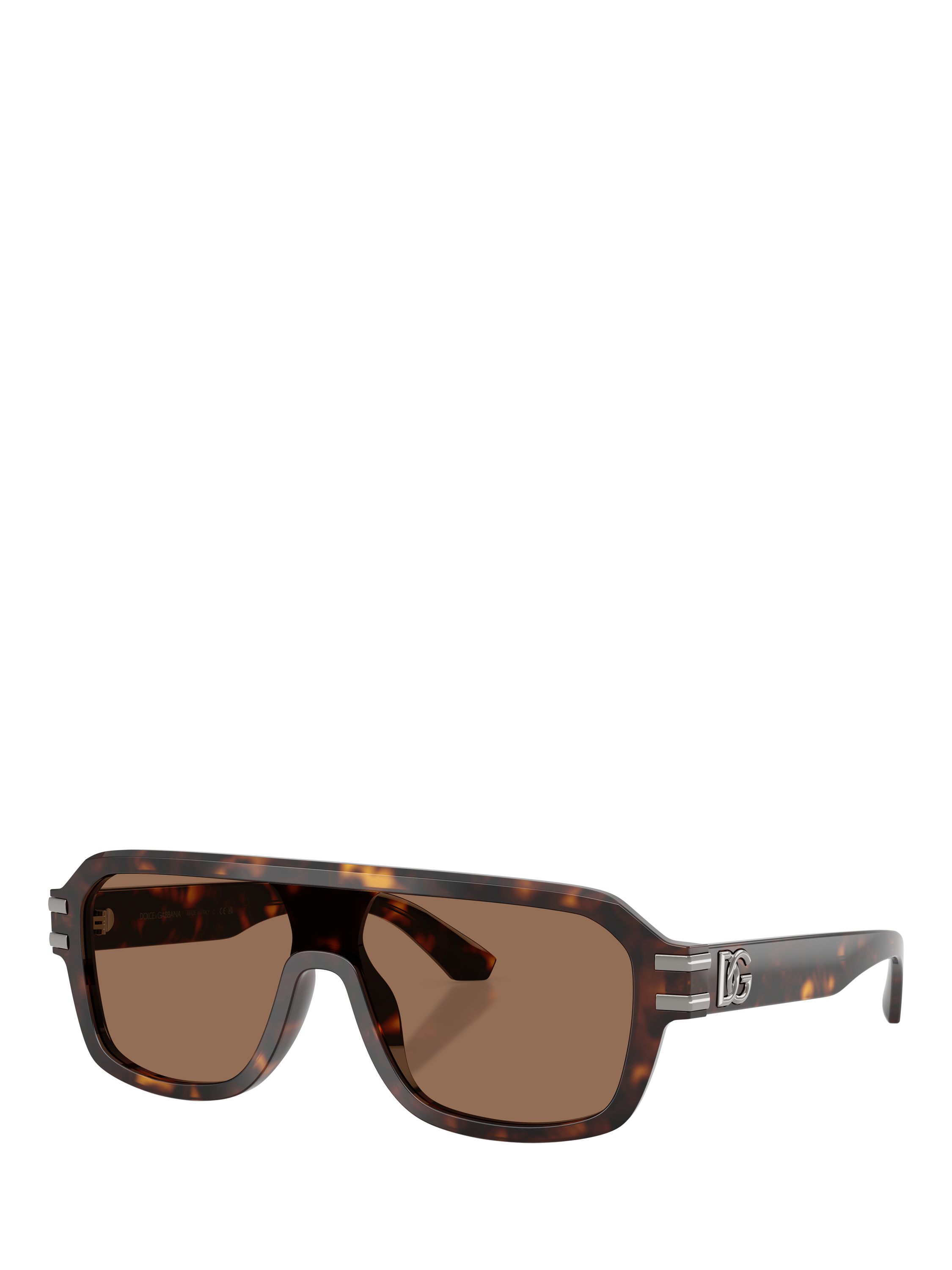 Product image 1 of 5, which shows Dolce & Gabbana DG4507 Men's Aviator Sunglasses, Havana/Brown