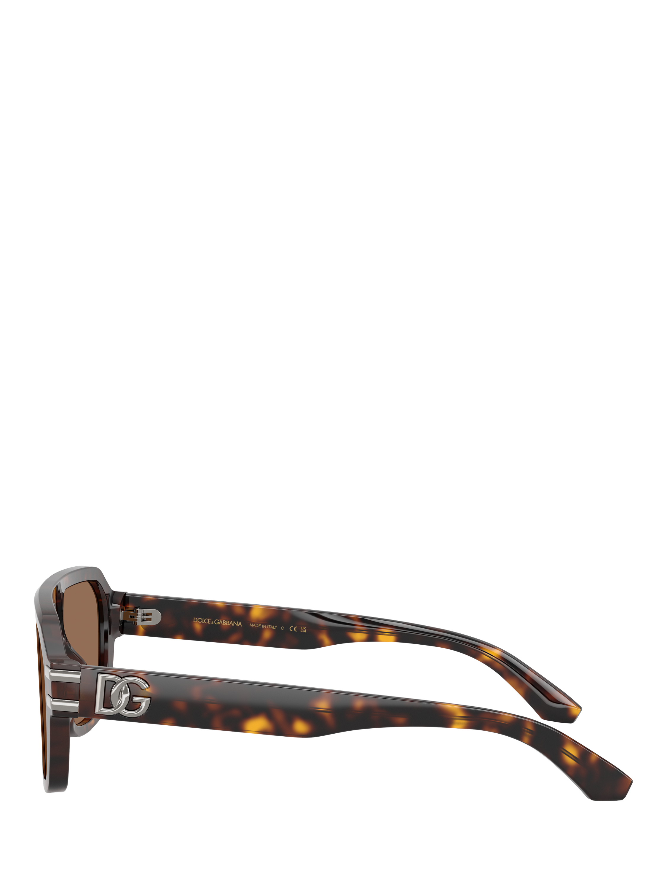 Product image 3 of 5, which shows Dolce & Gabbana DG4507 Men's Aviator Sunglasses, Havana/Brown