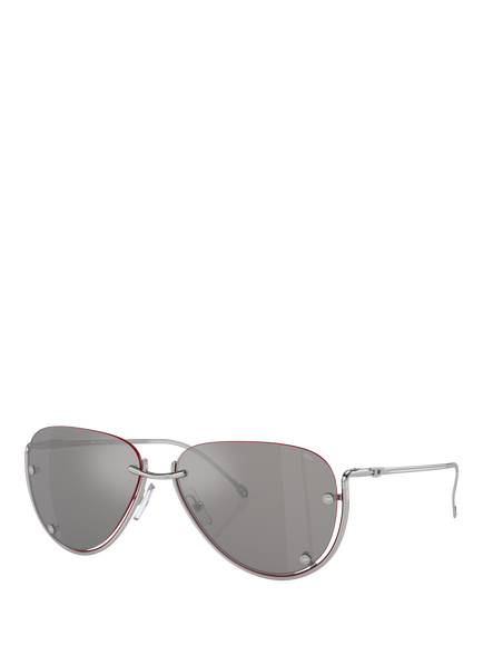 Diesel DL1003 Unisex Aviator Sunglasses, Silver, Silver