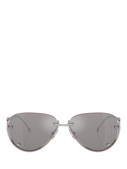 Diesel DL1003 Unisex Aviator Sunglasses, Silver - view 2, Silver