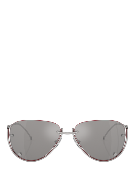 Diesel DL1003 Unisex Aviator Sunglasses, Silver - view 2, Silver