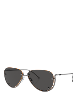 Diesel DL1003 Aviator Sunglasses, Grey, Gunmetal/Grey