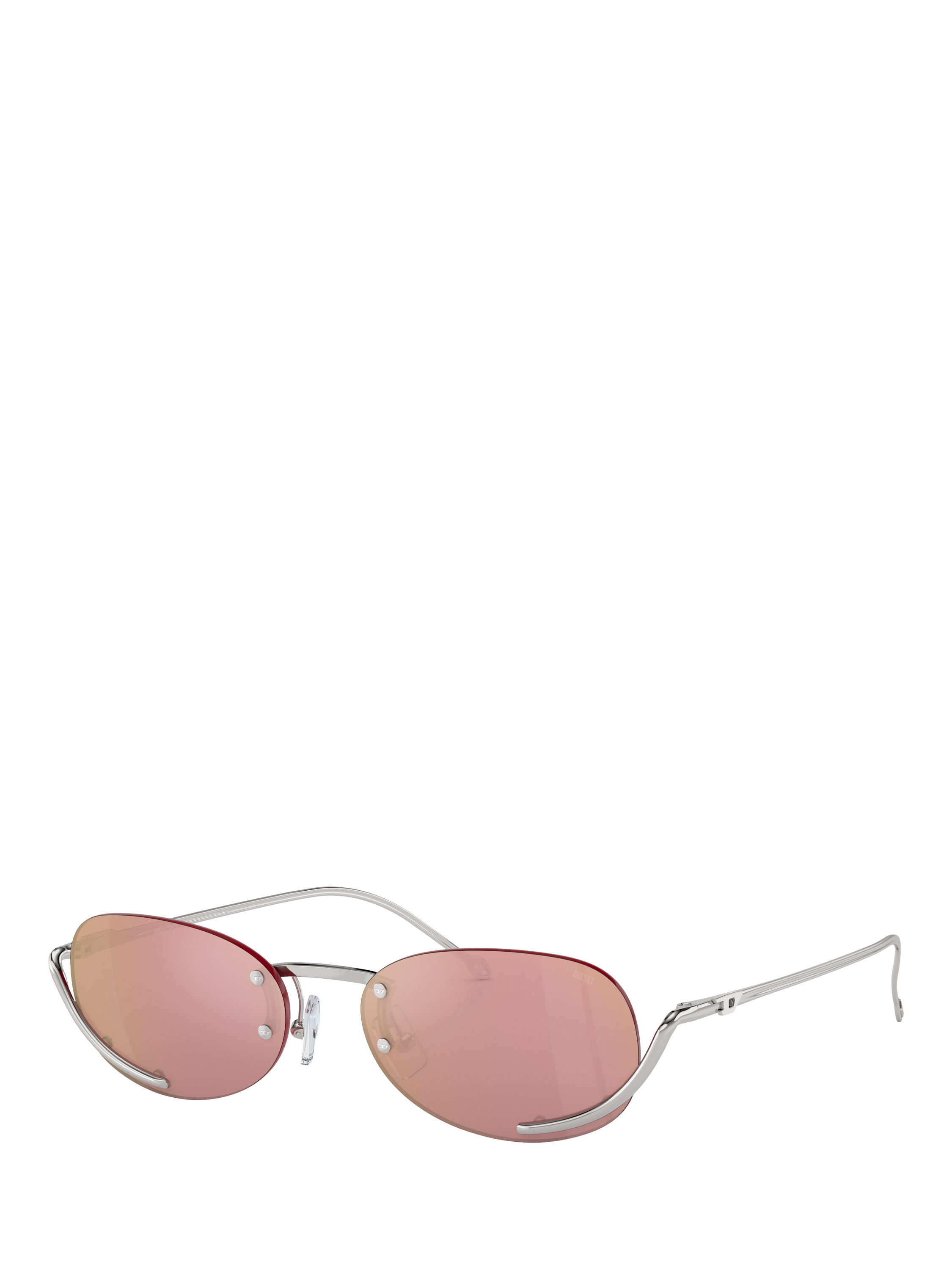Product image 1 of 5, which shows Diesel DL1004 Unisex Oval Sunglasses, Pink