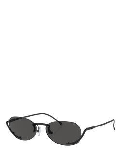 Diesel DL1004 Oval Sunglasses, Black, Black