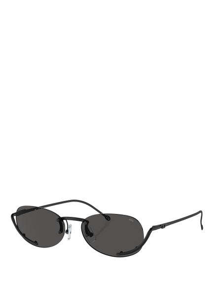 Diesel DL1004 Oval Sunglasses, Black, Black