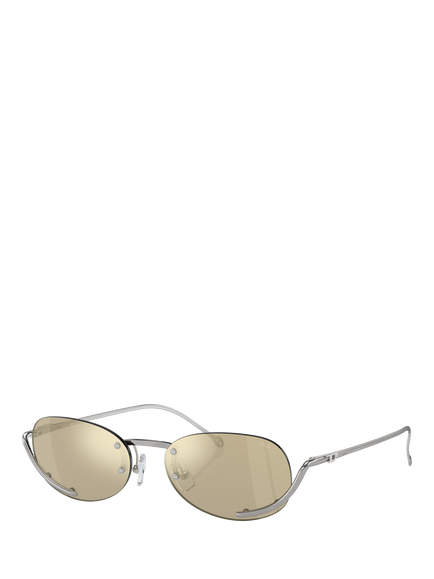 Diesel DL1004 Unisex Oval Sunglasses, Gold, Silver/Yellow