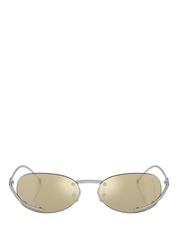 Diesel DL1004 Unisex Oval Sunglasses, Gold - view 2, Silver/Yellow