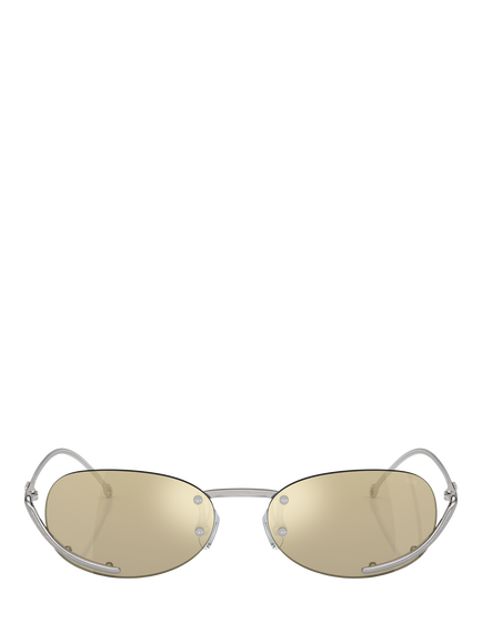 Diesel DL1004 Unisex Oval Sunglasses, Gold - view 2, Silver/Yellow