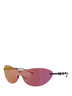 Diesel DL1006 Unisex Wrap Sunglasses, Black/Red