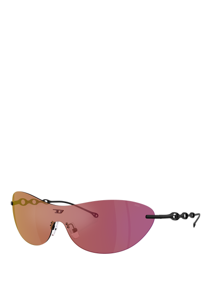 Diesel DL1006 Unisex Wrap Sunglasses, Black/Red
