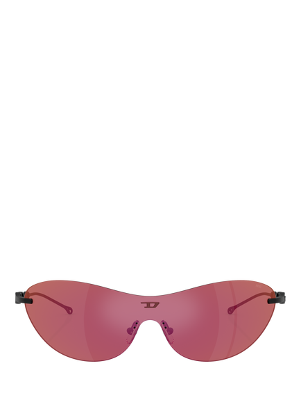 Diesel DL1006 Unisex Wrap Sunglasses - view 2, Black/Red