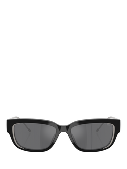 Diesel DL2002 Unisex Rectangle Sunglasses, Black - view 2, Black