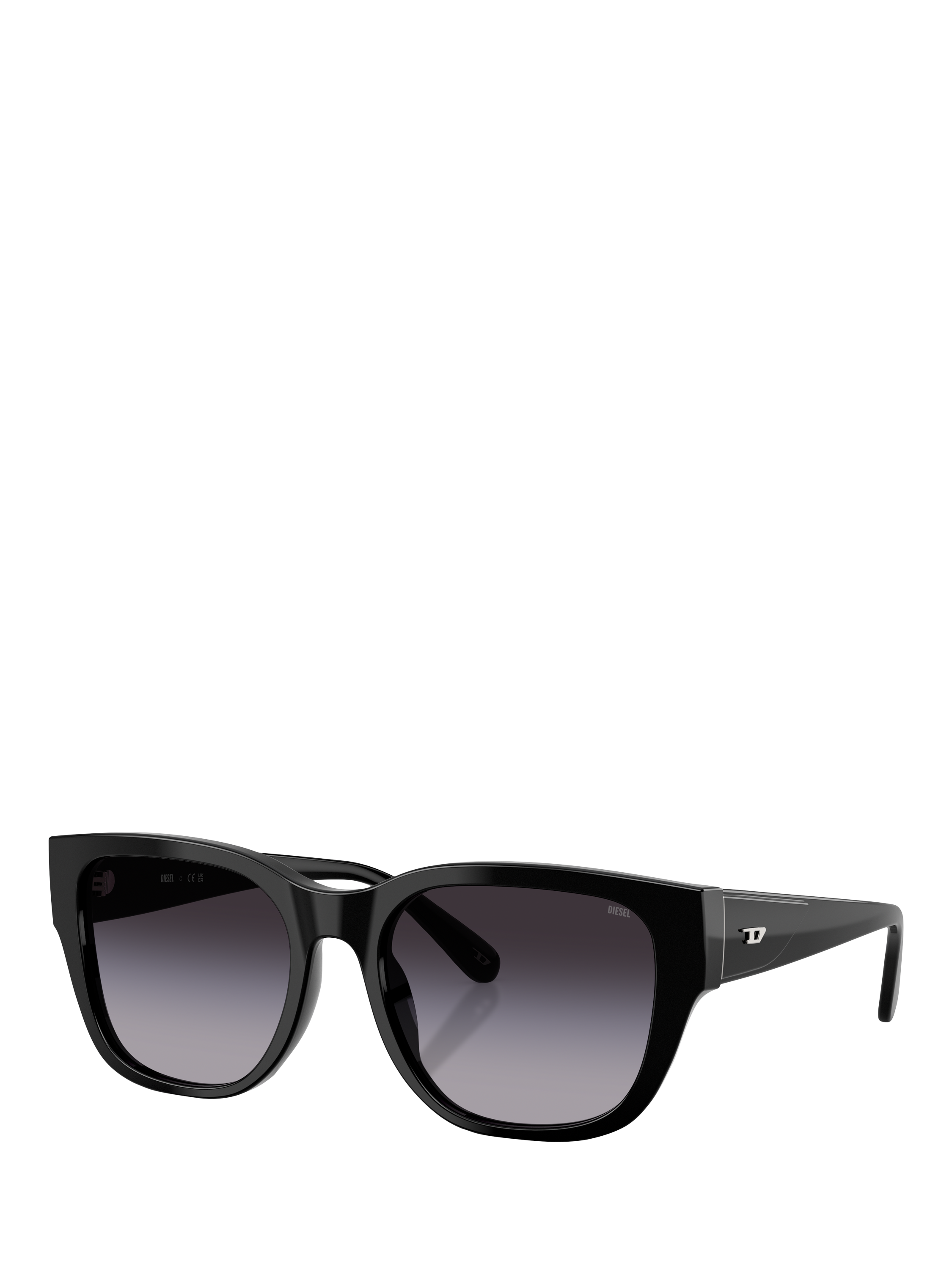 Product image 1 of 5, which shows Diesel DL2005 Unisex Square Sunglasses, Black