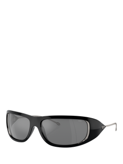 Diesel DL3001 Wrap Sunglasses, Black/Grey, Black/Grey