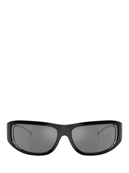 Diesel DL3001 Wrap Sunglasses, Black/Grey - view 2, Black/Grey