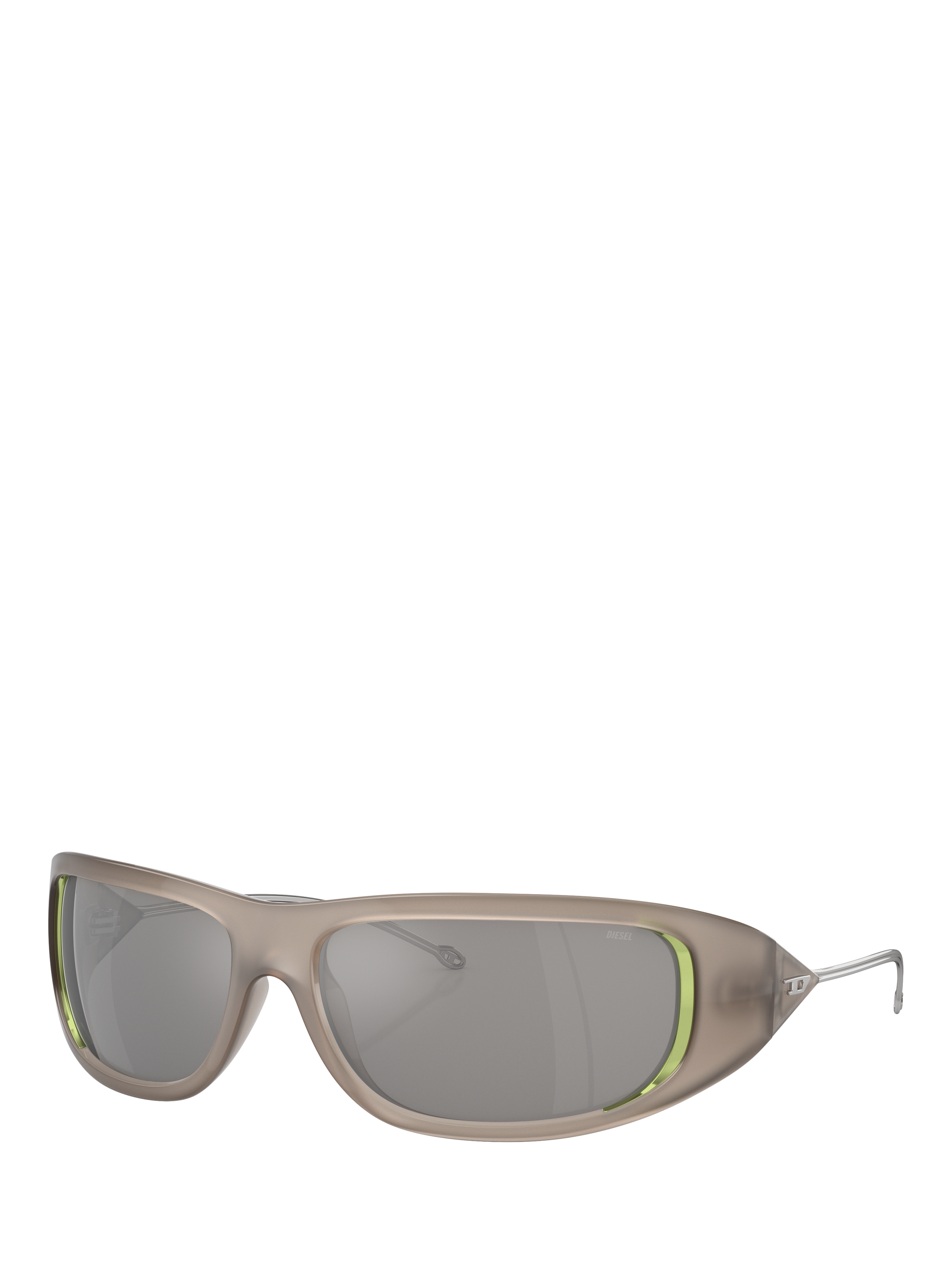 Product image 1 of 5, which shows Diesel DL3001 Unisex Wrap Sunglasses, Grey