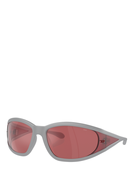Diesel DL3002 Unisex Pillow Sunglasses, Grey/Red, Grey/Red