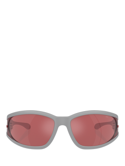 Diesel DL3002 Unisex Pillow Sunglasses, Grey/Red - view 2, Grey/Red