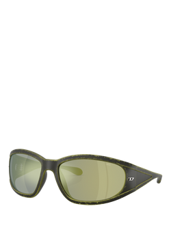Diesel DL3002 Unisex Pillow Sunglasses, Multi, Green/Multi