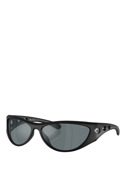 Diesel DL3004 Unisex Cat Eye Sunglasses, Black, Black