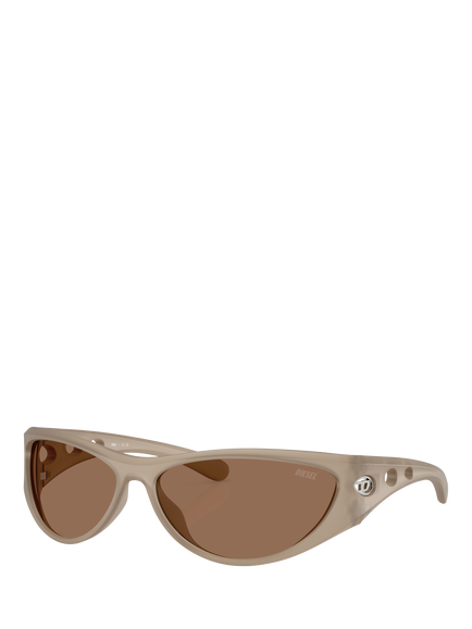 Diesel DL3004 Unisex Cat Eye Sunglasses, Grey/Brown