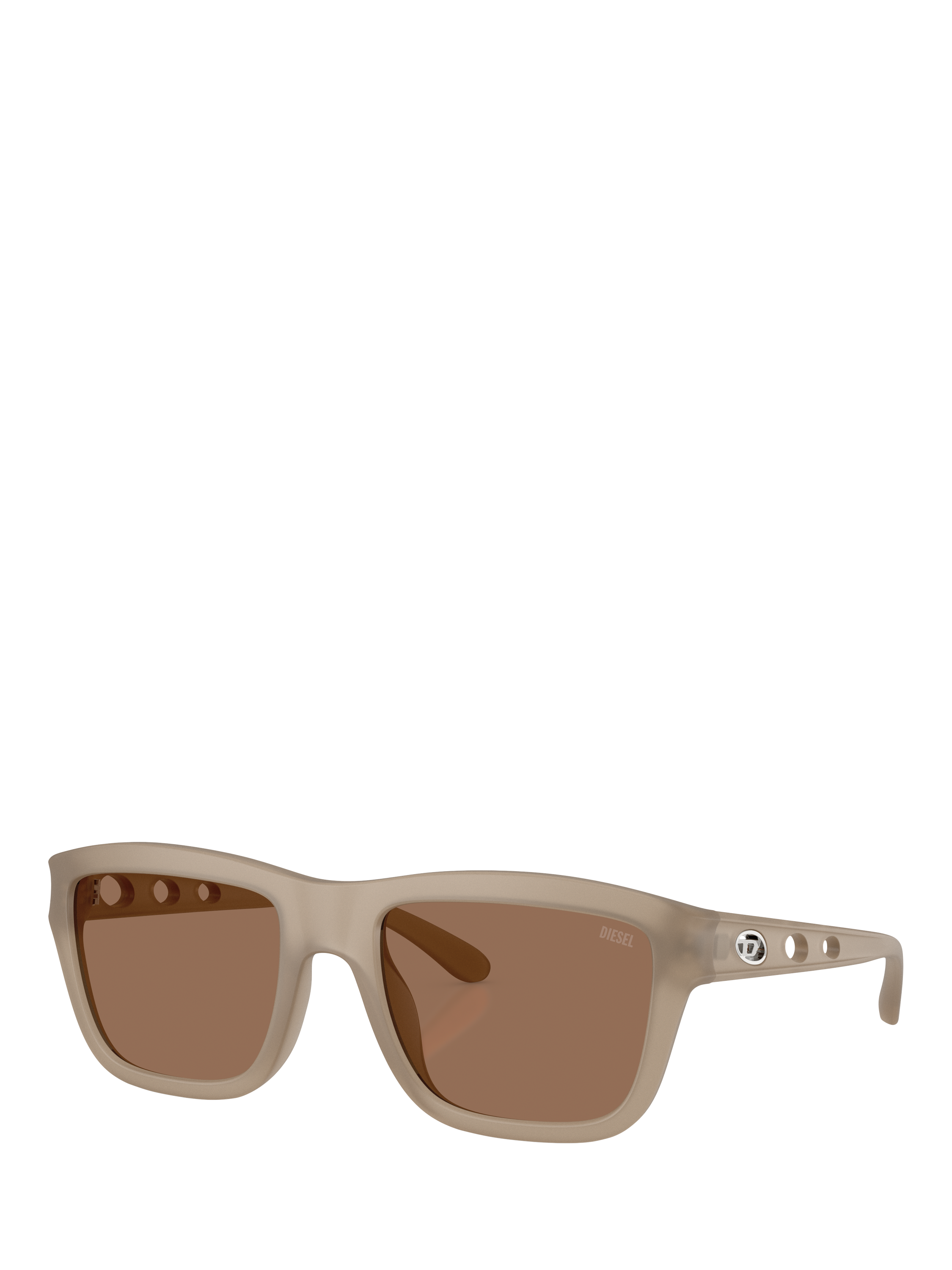 Product image 1 of 5, which shows Diesel DL3006 Unisex Square Sunglasses, Grey/Brown